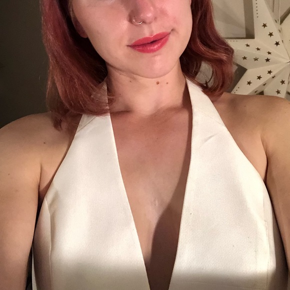 Halston Heritage black and white abstract halter dress (Marilyn Monroe vibe) - Picture 6 of 8